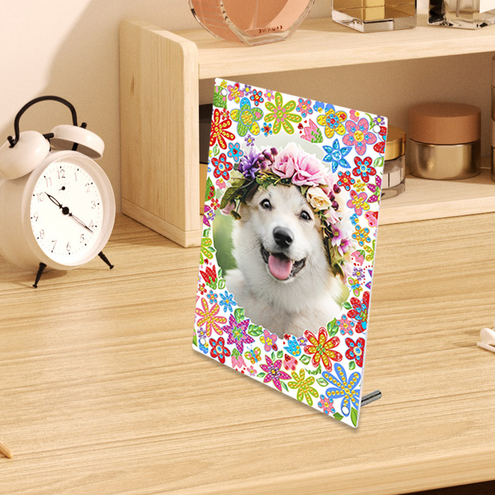 Special Shape Flower Table Top Diamond Painting Frame Kits for Home Office Decor