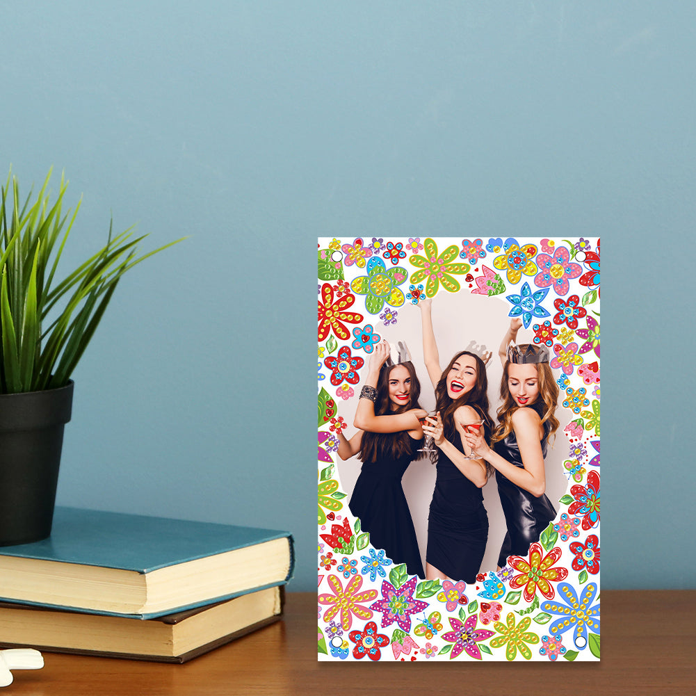 Special Shape Flower Table Top Diamond Painting Frame Kits for Home Office Decor