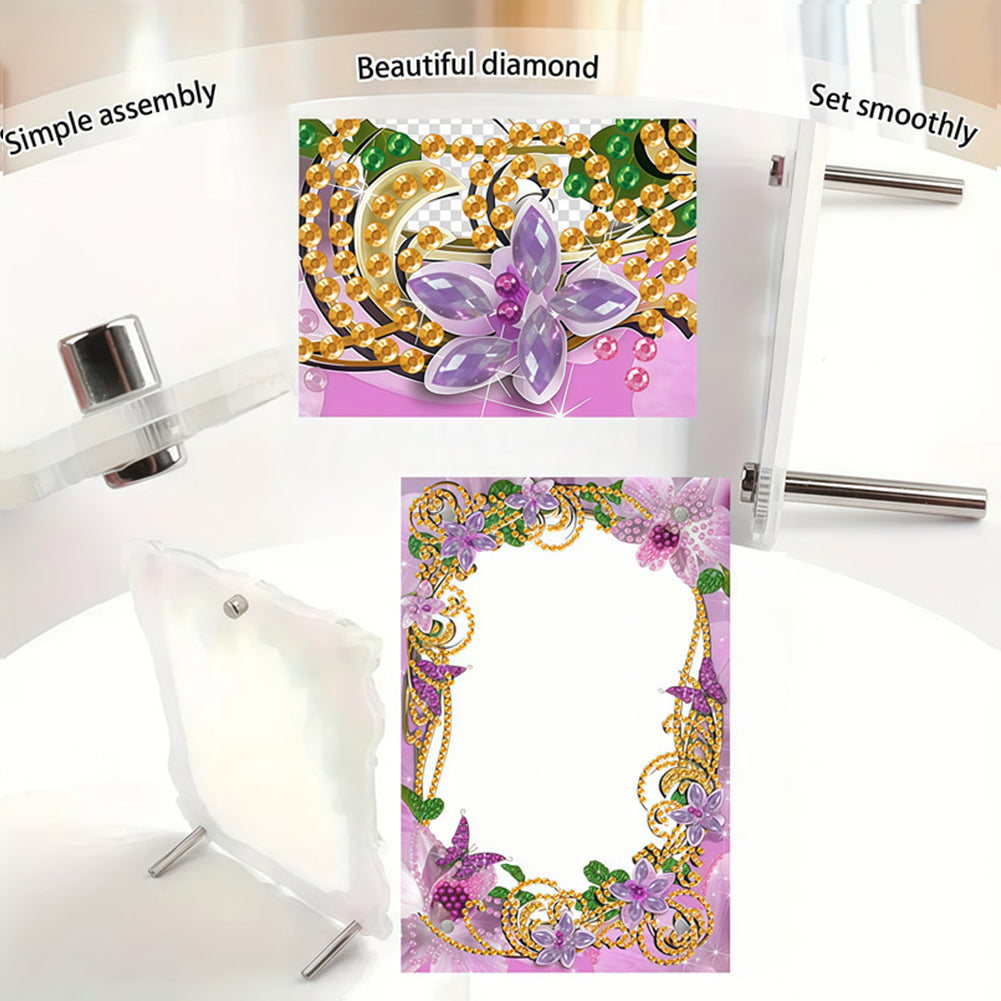 Special Shape Flower Table Top Diamond Painting Frame Kits for Home Office Decor