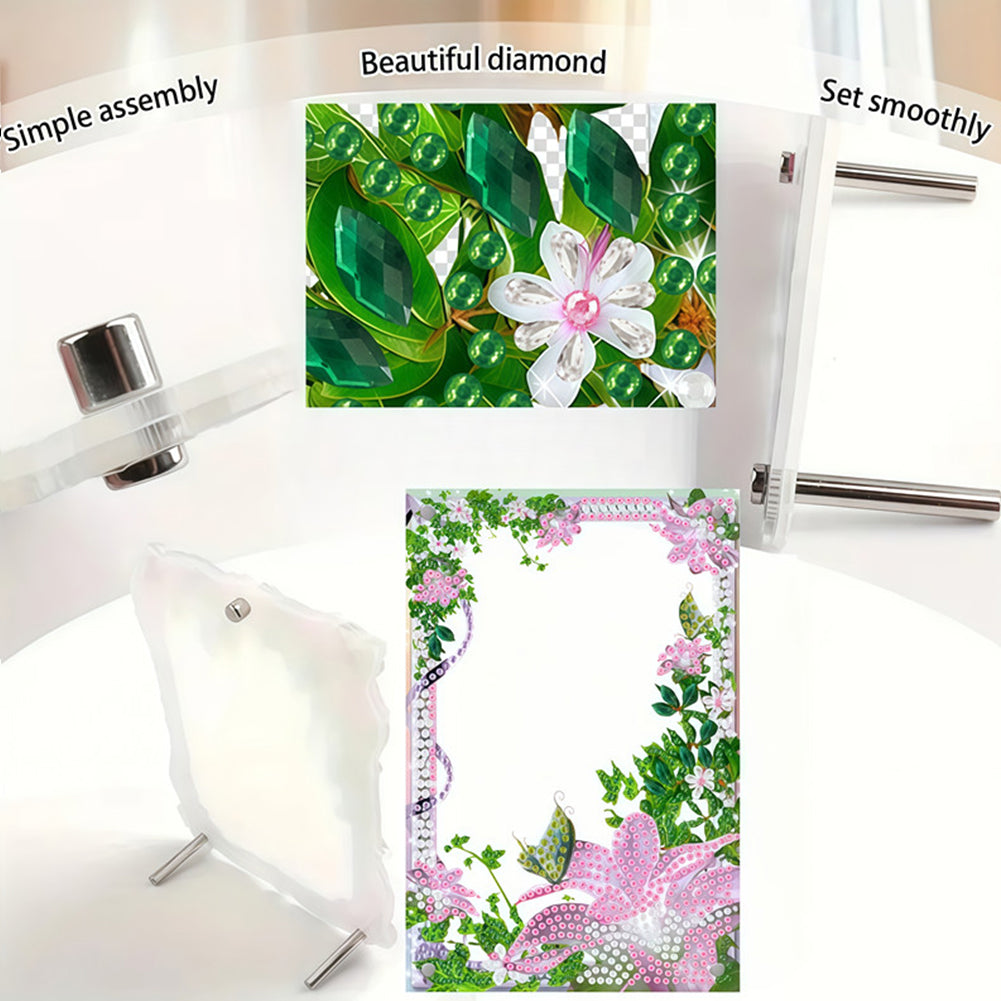Special Shape Flower Table Top Diamond Painting Frame Kits for Home Office Decor