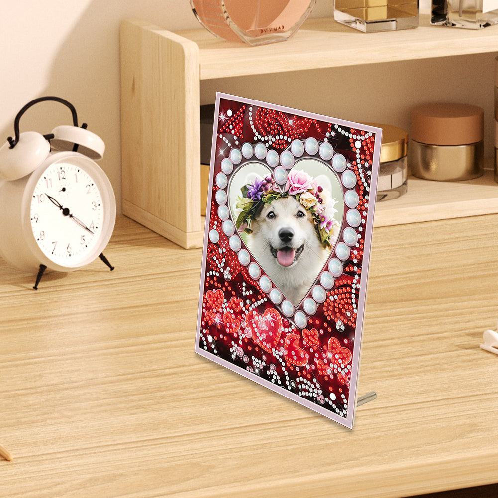 Special Shape Flower Table Top Diamond Painting Frame Kits for Home Office Decor