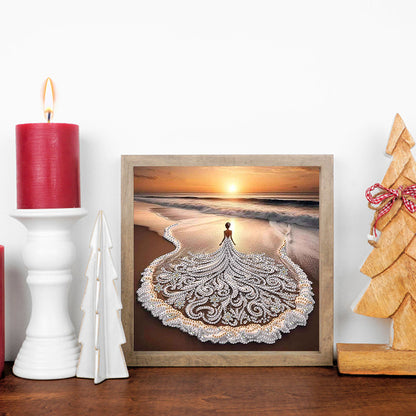 Beach Skirt Beauty - Special Shaped Drill Diamond Painting 30*30CM