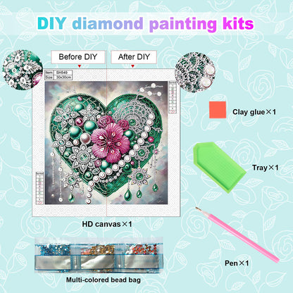 Shining Love - Special Shaped Drill Diamond Painting 30*30CM