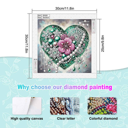Shining Love - Special Shaped Drill Diamond Painting 30*30CM