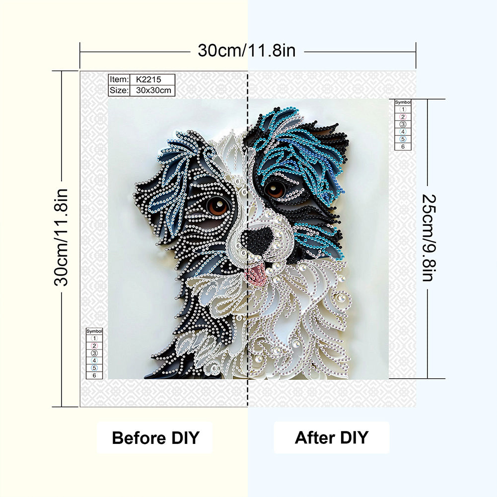 Quilled Puppy - Special Shaped Drill Diamond Painting 30*30CM