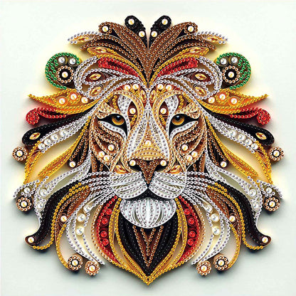 Quilled Lion - Special Shaped Drill Diamond Painting 30*30CM