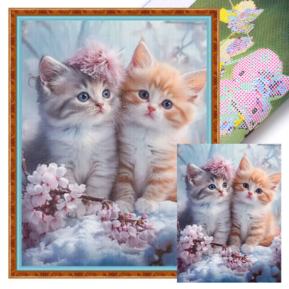 Two Kittens - 11CT Stamped Cross Stitch 35*45CM