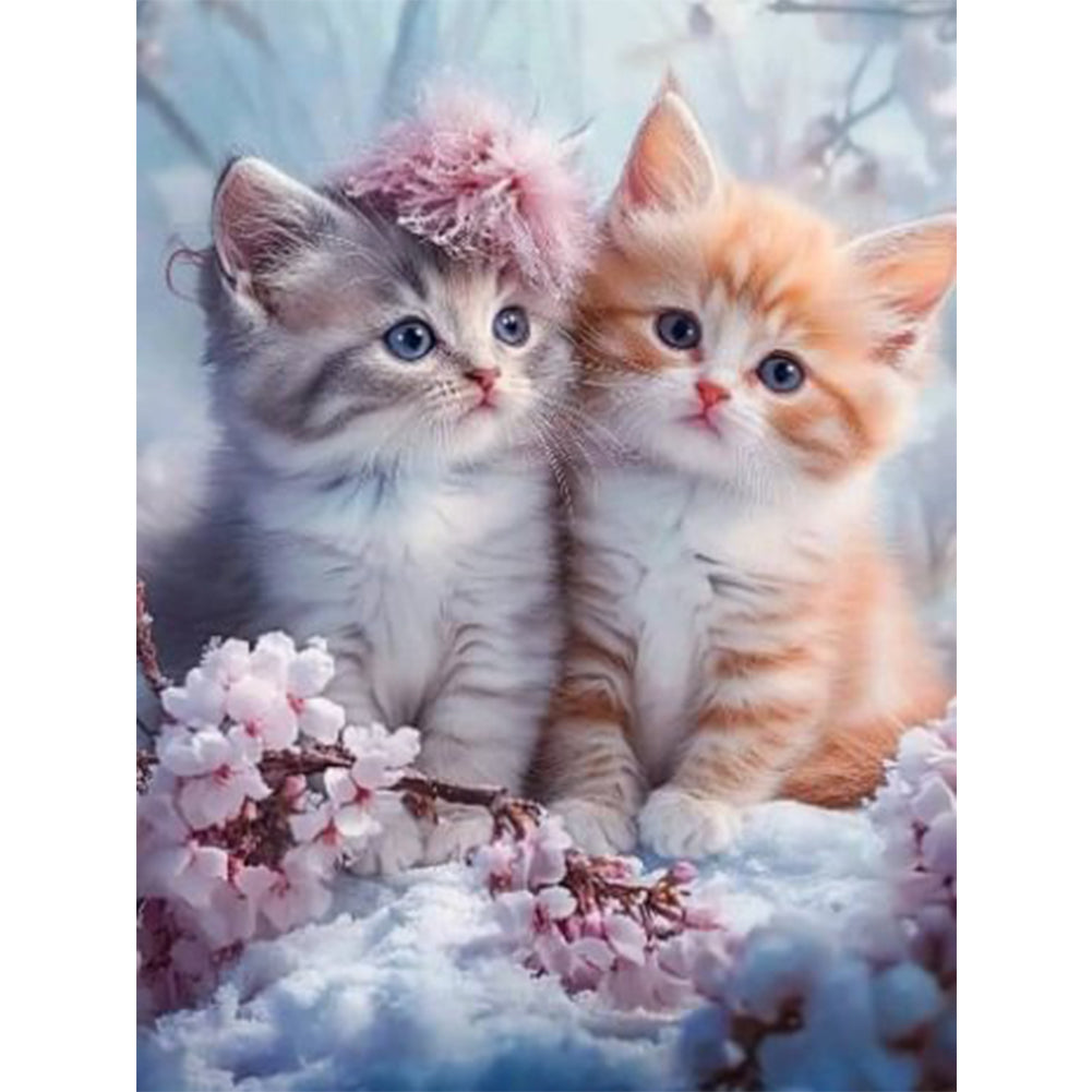 Two Kittens - 11CT Stamped Cross Stitch 35*45CM