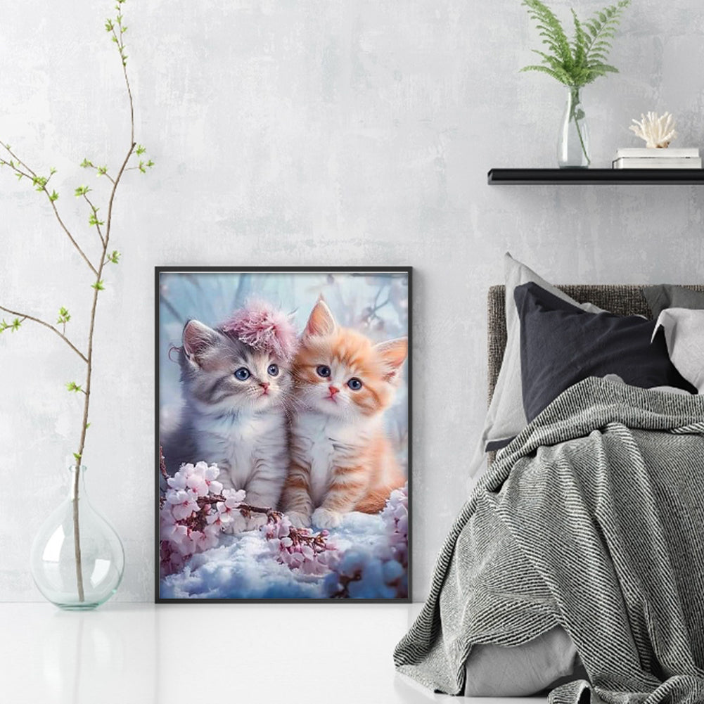 Two Kittens - 11CT Stamped Cross Stitch 35*45CM