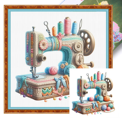 Sewing Machine - 14CT Stamped Cross Stitch 40*40CM