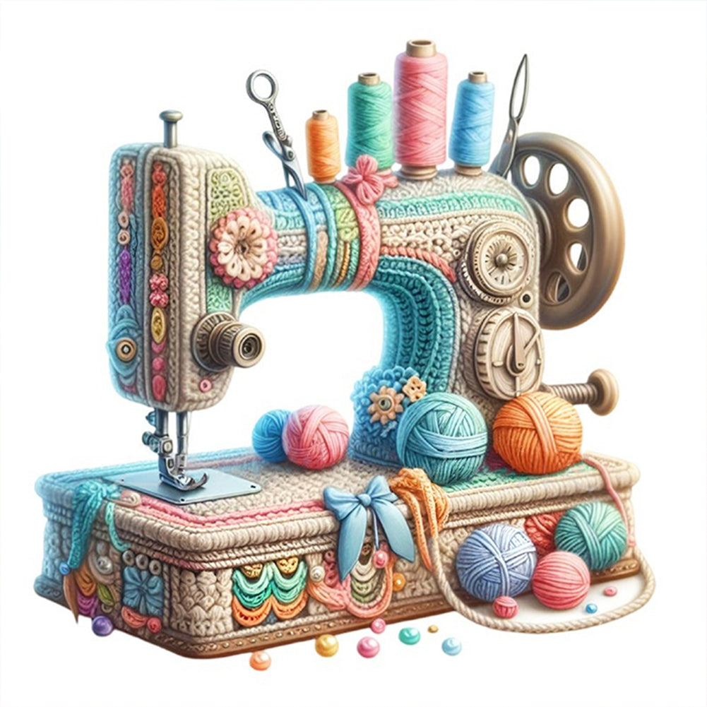Sewing Machine - 14CT Stamped Cross Stitch 40*40CM