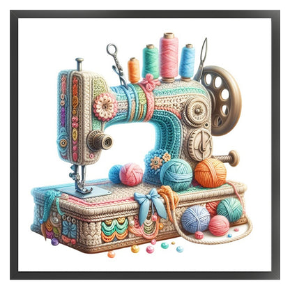 Sewing Machine - 14CT Stamped Cross Stitch 40*40CM