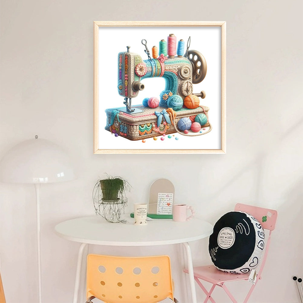 Sewing Machine - 14CT Stamped Cross Stitch 40*40CM