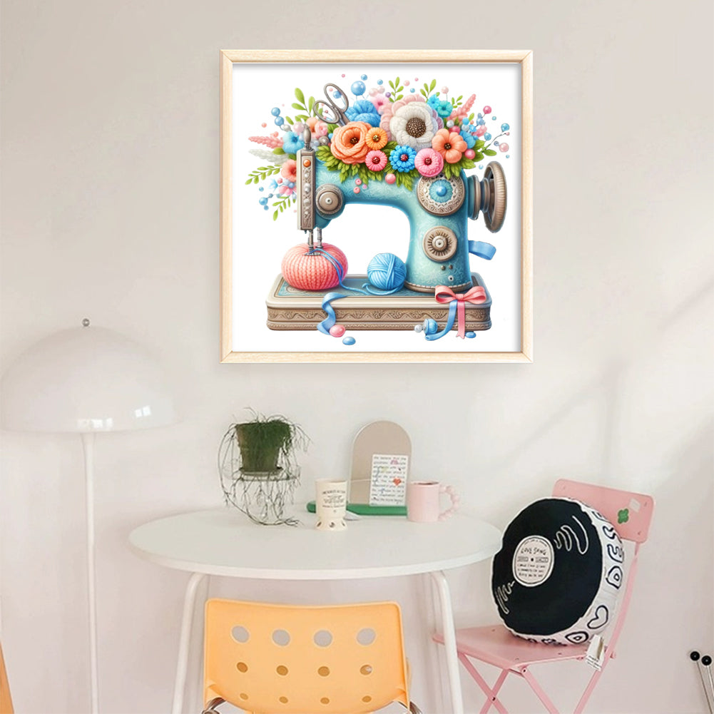 Sewing Machine - 14CT Stamped Cross Stitch 40*40CM