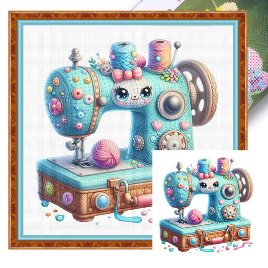 Sewing Machine - 14CT Stamped Cross Stitch 40*40CM