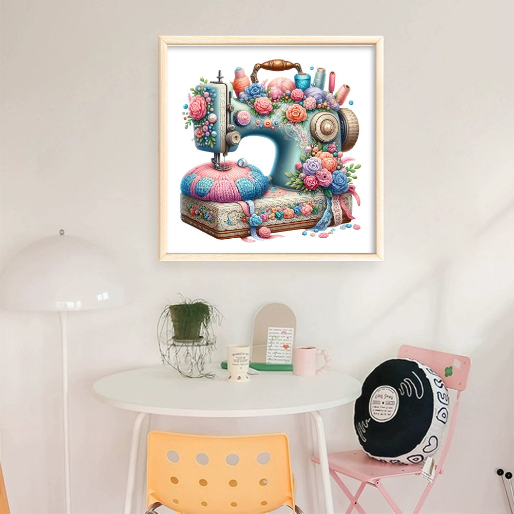 Sewing Machine - 14CT Stamped Cross Stitch 40*40CM