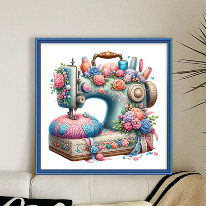Sewing Machine - 14CT Stamped Cross Stitch 40*40CM
