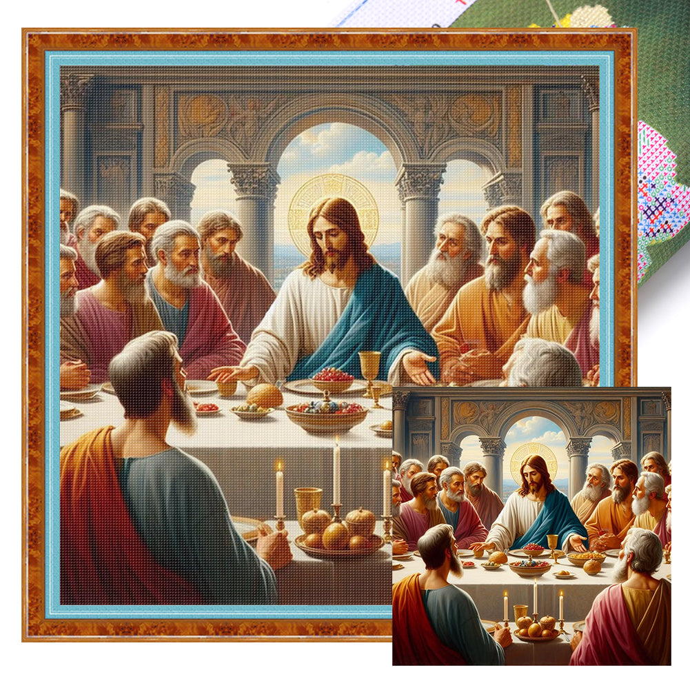 Jesus And His Disciples - 14CT Stamped Cross Stitch 40*40CM