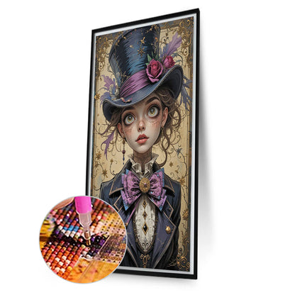 Top Hat Woman Child - Full Round Drill Diamond Painting 40*70CM