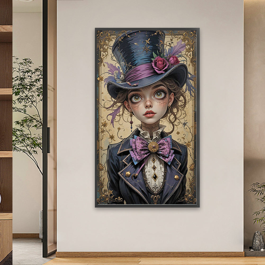 Top Hat Woman Child - Full Round Drill Diamond Painting 40*70CM