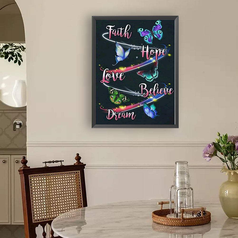 Inspirational Words - Full Round Drill Diamond Painting 30*40CM