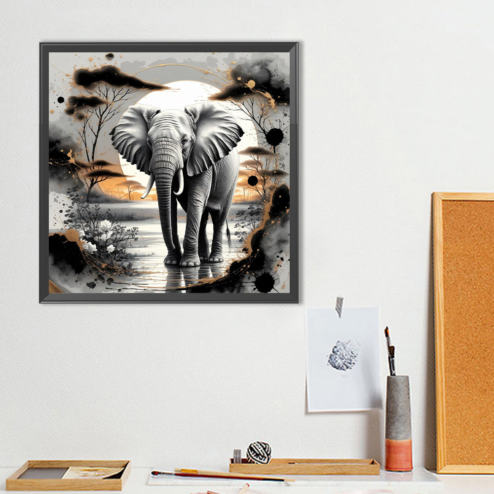 Elephant - Full Round Drill Diamond Painting 40*40CM