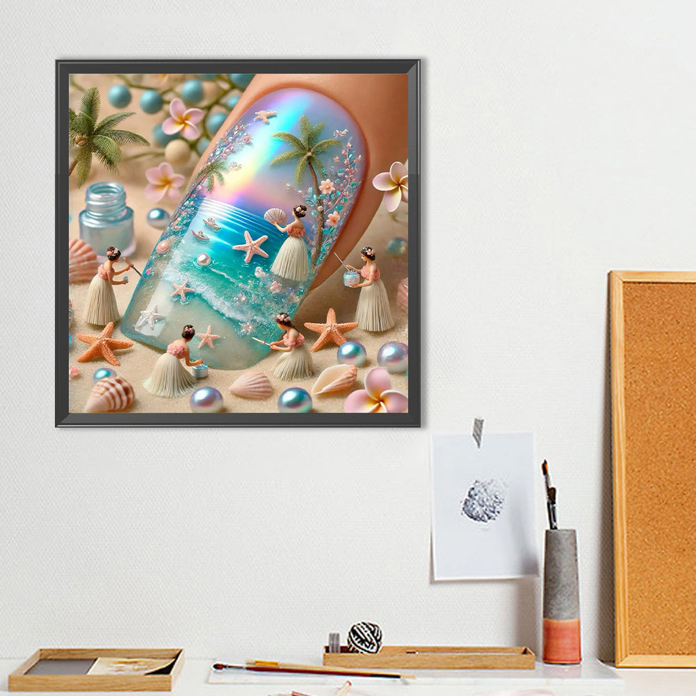 Summer Style Nail Art - Full Round Drill Diamond Painting 40*40CM