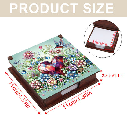 Wood Animals Diamond Art Note Box with 160 Sheets of Paper for Adults Beginners