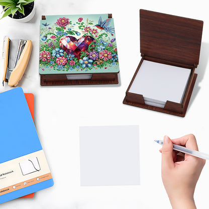 Wood Animals Diamond Art Note Box with 160 Sheets of Paper for Adults Beginners