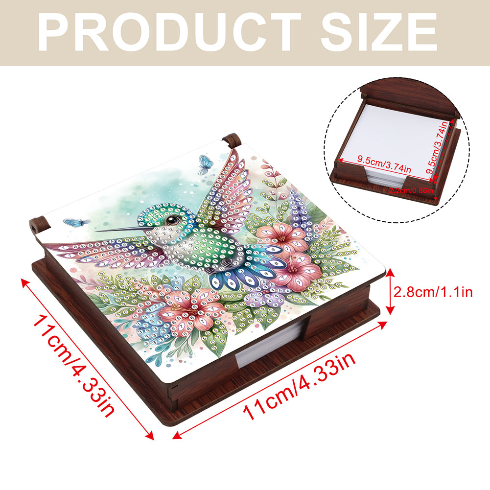 Wood Animals Diamond Art Note Box with 160 Sheets of Paper for Adults Beginners