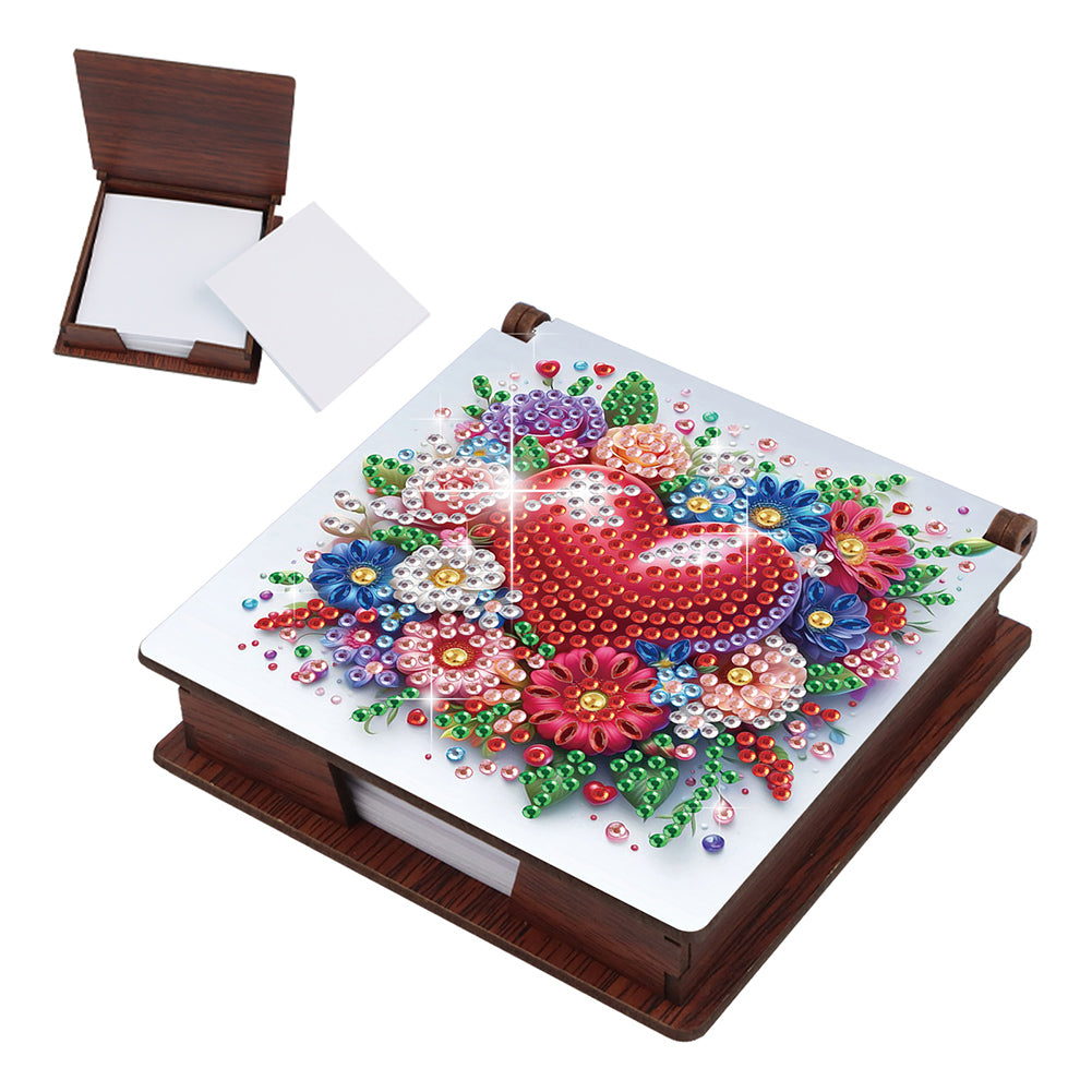 Wood Animals Diamond Art Note Box with 160 Sheets of Paper for Adults Beginners
