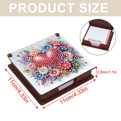 Wood Animals Diamond Art Note Box with 160 Sheets of Paper for Adults Beginners