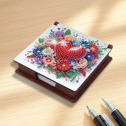 Wood Animals Diamond Art Note Box with 160 Sheets of Paper for Adults Beginners
