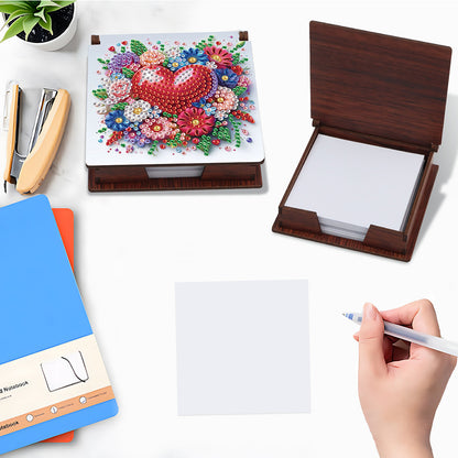 Wood Animals Diamond Art Note Box with 160 Sheets of Paper for Adults Beginners