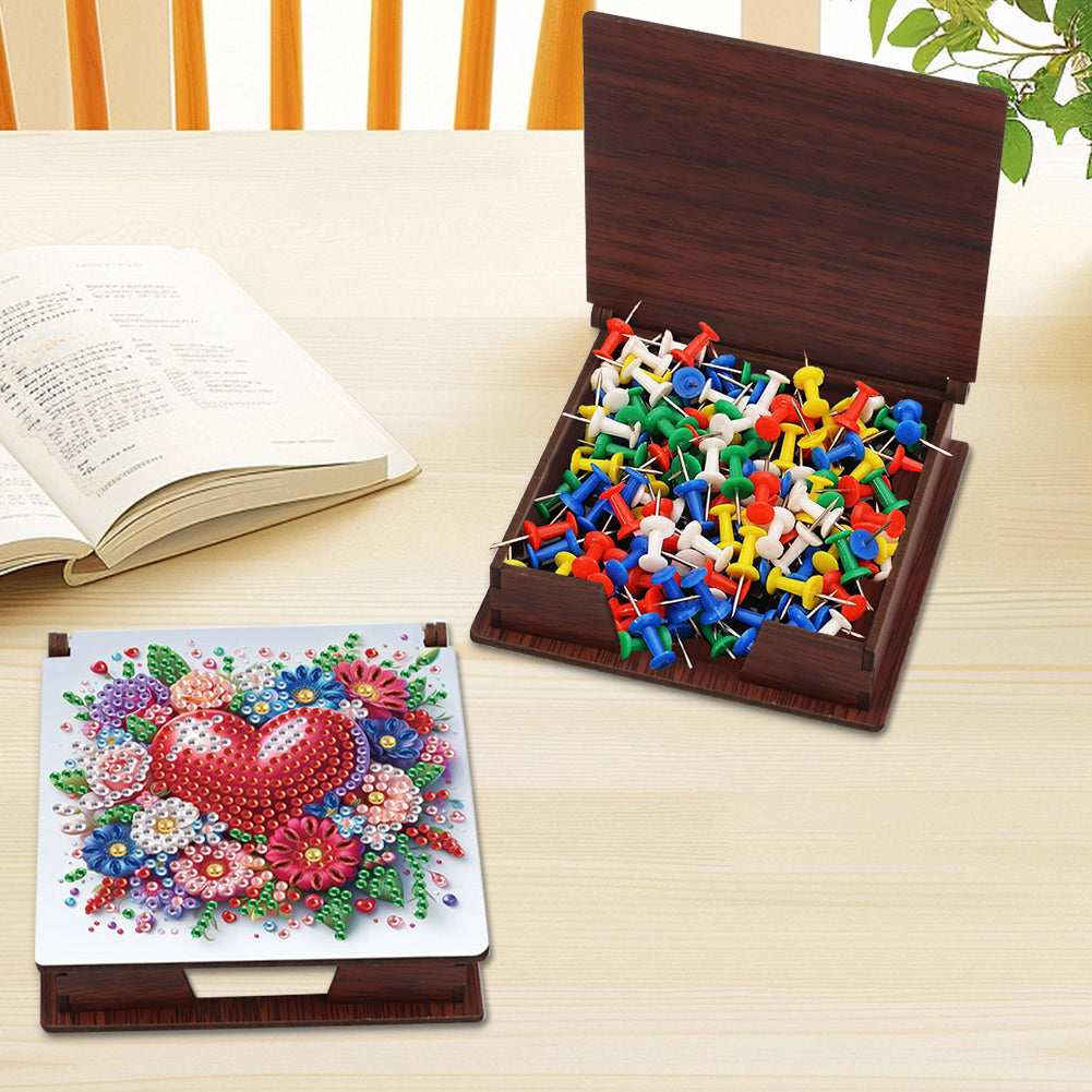 Wood Animals Diamond Art Note Box with 160 Sheets of Paper for Adults Beginners