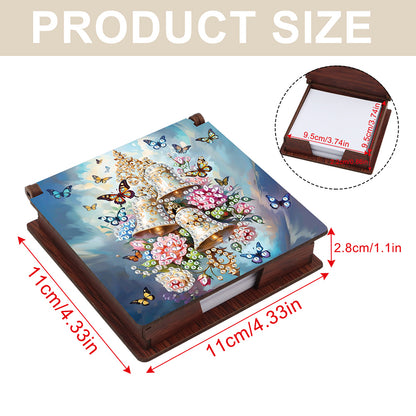 Wood Animals Diamond Art Note Box with 160 Sheets of Paper for Adults Beginners