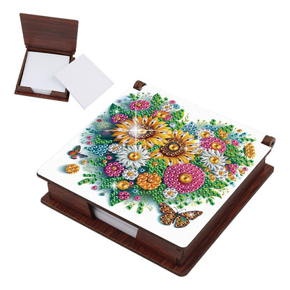 Wood Animals Diamond Art Note Box with 160 Sheets of Paper for Adults Beginners