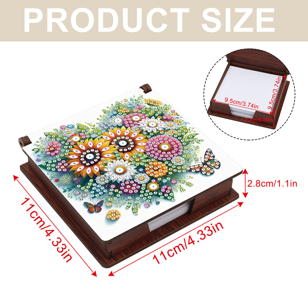 Wood Animals Diamond Art Note Box with 160 Sheets of Paper for Adults Beginners