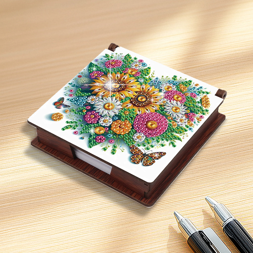 Wood Animals Diamond Art Note Box with 160 Sheets of Paper for Adults Beginners