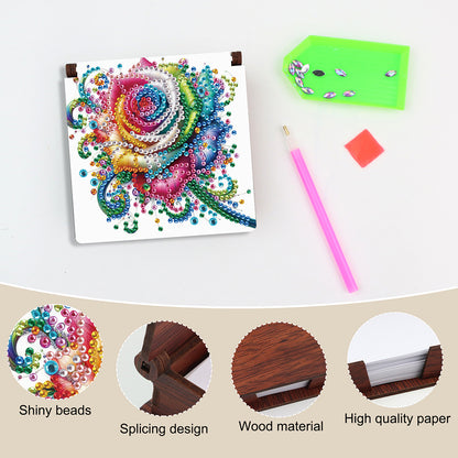 Wood Animals Diamond Art Note Box with 160 Sheets of Paper for Adults Beginners