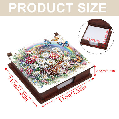 Wood Animals Diamond Art Note Box with 160 Sheets of Paper for Adults Beginners