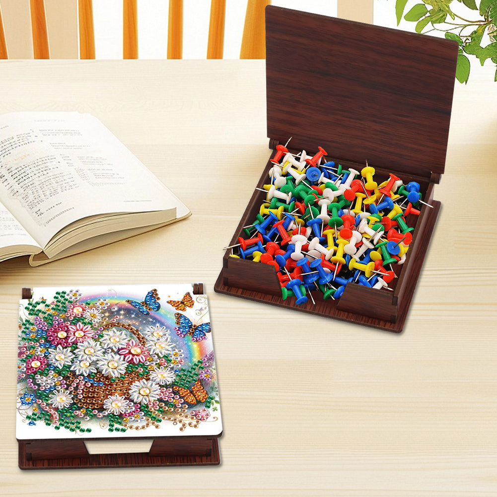 Wood Animals Diamond Art Note Box with 160 Sheets of Paper for Adults Beginners