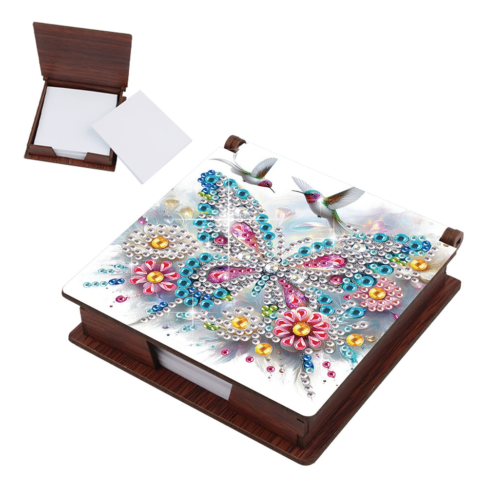 Wood Animals Diamond Art Note Box with 160 Sheets of Paper for Adults Beginners