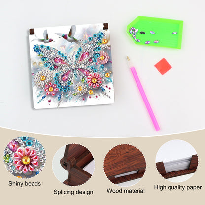 Wood Animals Diamond Art Note Box with 160 Sheets of Paper for Adults Beginners