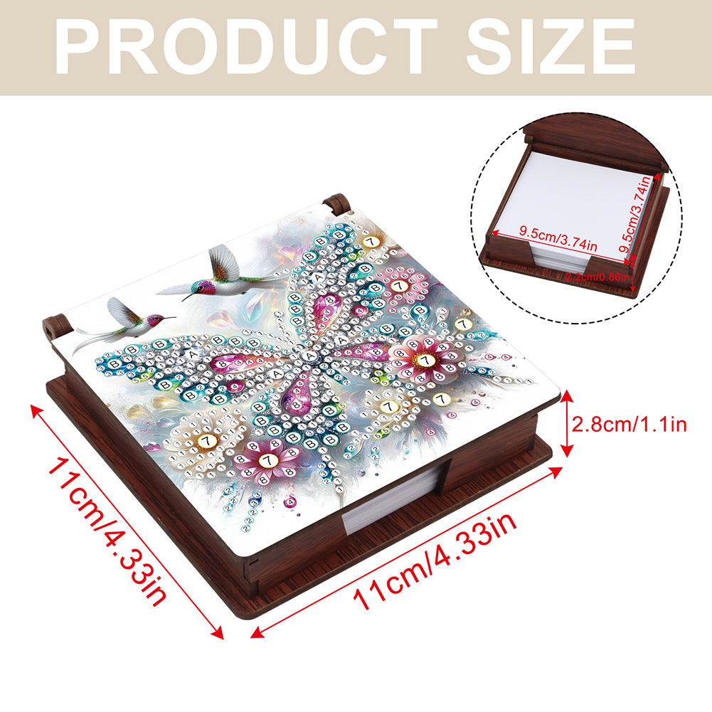 Wood Animals Diamond Art Note Box with 160 Sheets of Paper for Adults Beginners
