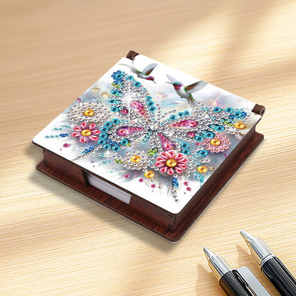 Wood Animals Diamond Art Note Box with 160 Sheets of Paper for Adults Beginners