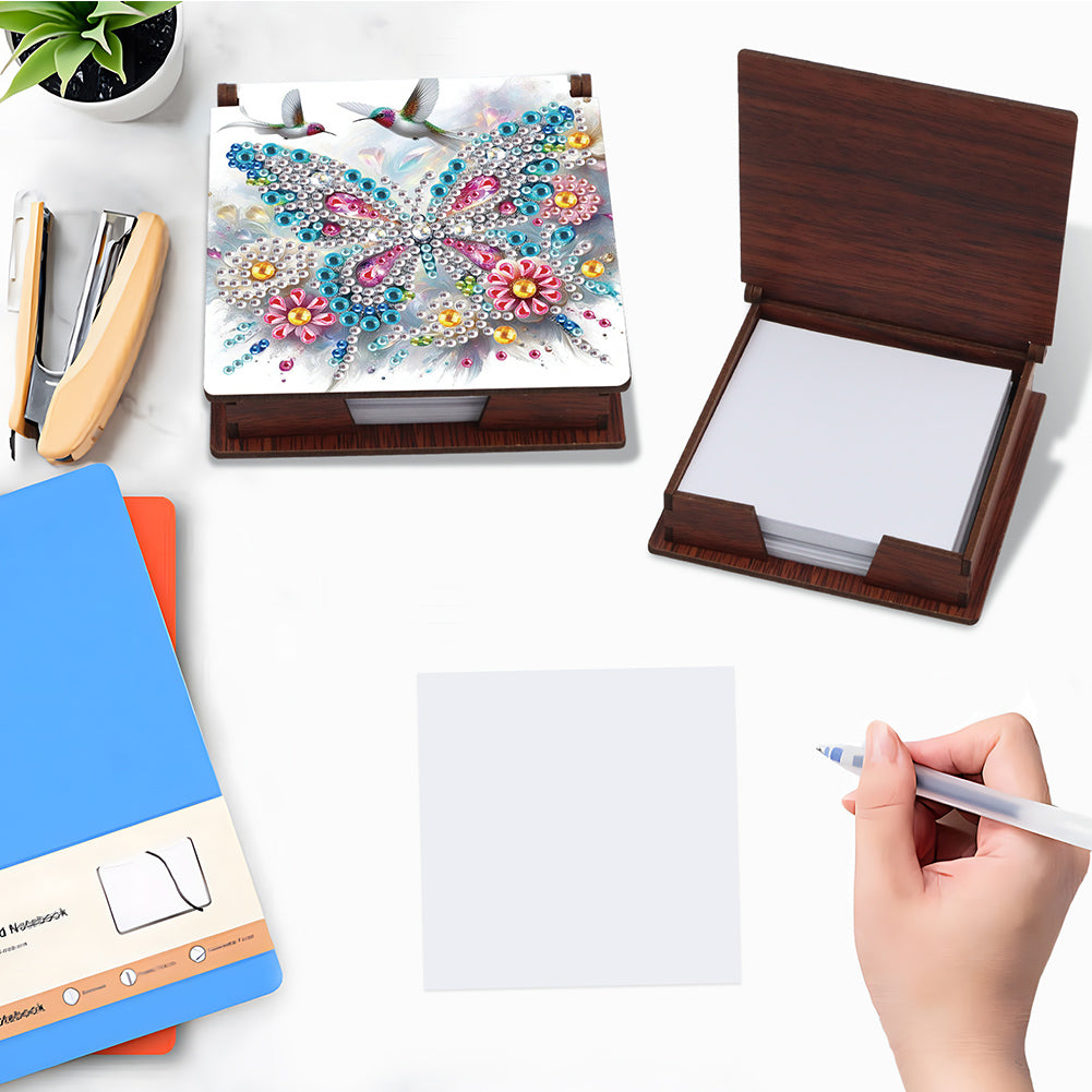 Wood Animals Diamond Art Note Box with 160 Sheets of Paper for Adults Beginners