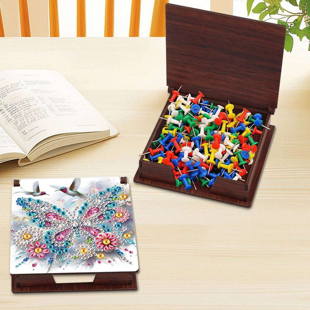 Wood Animals Diamond Art Note Box with 160 Sheets of Paper for Adults Beginners