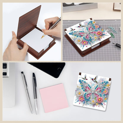 Wood Animals Diamond Art Note Box with 160 Sheets of Paper for Adults Beginners