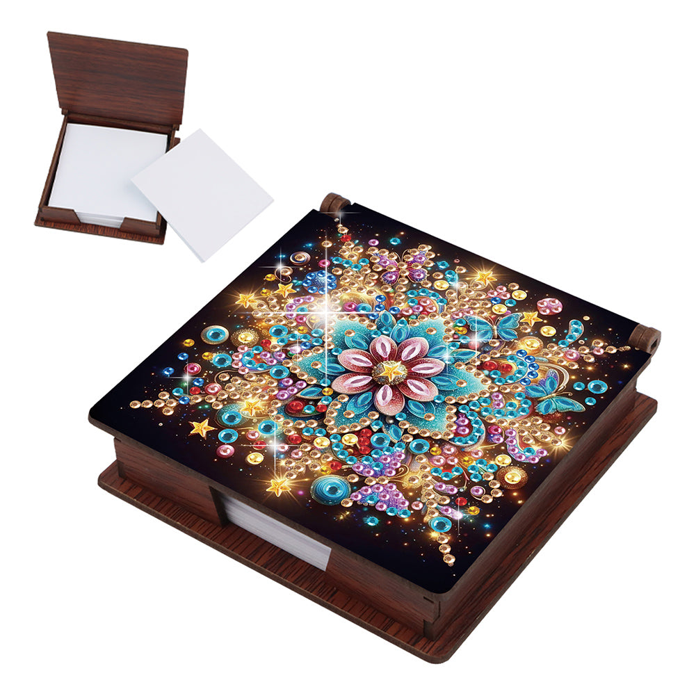 Wood Animals Diamond Art Note Box with 160 Sheets of Paper for Adults Beginners